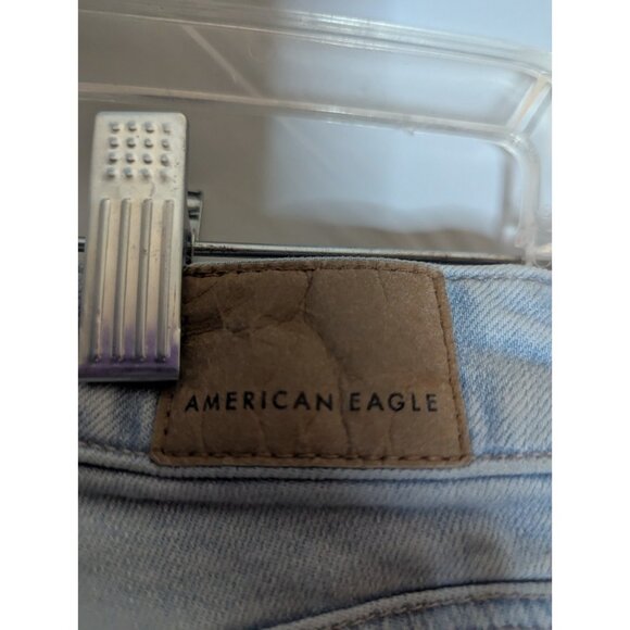 American Eagle Jeans Festival Flare Split Hem Sz 6 Short Stretch Denim 70s Retro - Picture 4 of 12